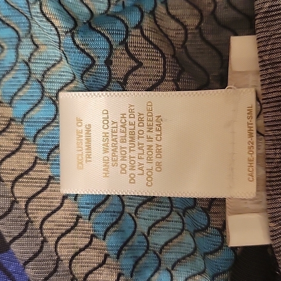 VTG CACHE Chevron Atomic Zig Zag Artsy Wrap Shirt Dress Small - Picture 11 of 11